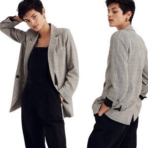 Madewell Caldwell Double-Breasted Blazer in Palmyra Plaid Size Small